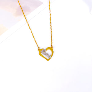Stainless Steel Two-tone Pendant Necklace