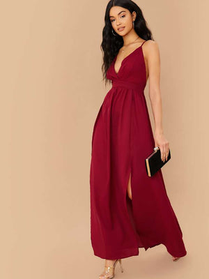 Side Split Sexy Elegant Cami Dress