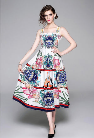 Elegant Floral Vintage Cami Dress