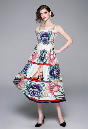 Elegant Floral Vintage Cami Dress