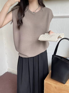 Embossed Pattern Oversize Knitted Top