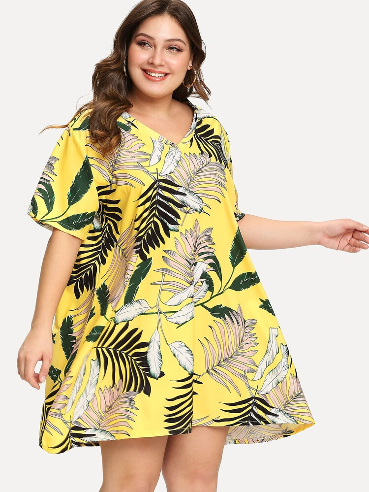 Banana Floral Plus Size Dress