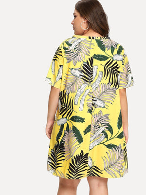 Banana Floral Plus Size Dress