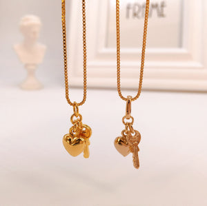 Rose Gold / Bangkok Gold Heart Key Necklace