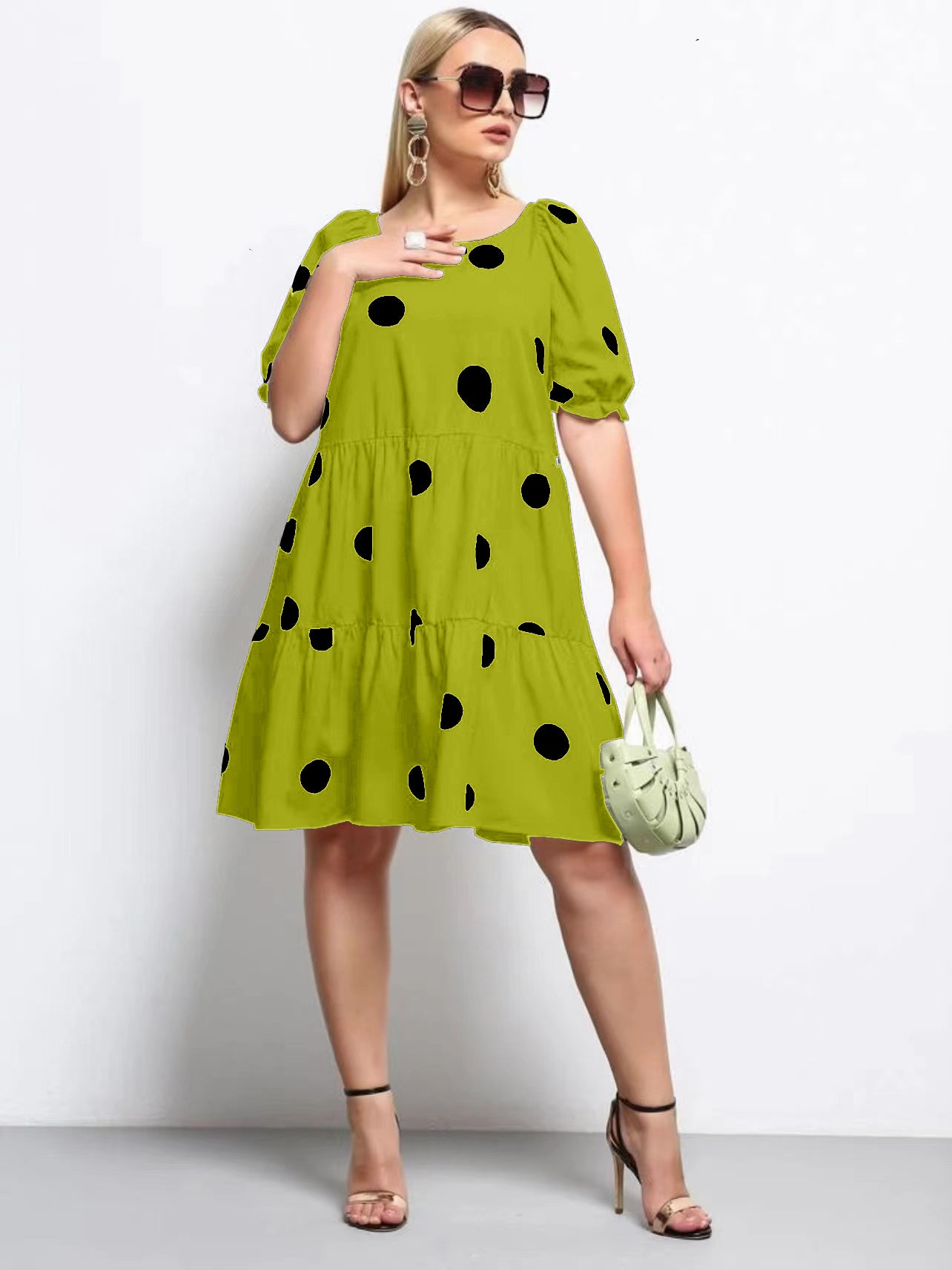 Polka Dot Babydoll Plus Size Dress