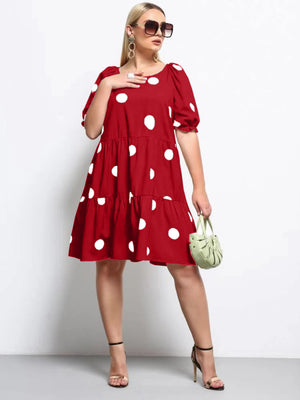 Polka Dot Babydoll Plus Size Dress