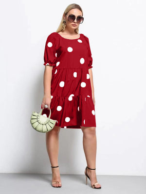 Polka Dot Babydoll Plus Size Dress