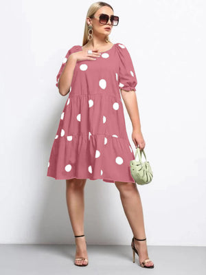 Polka Dot Babydoll Plus Size Dress