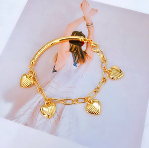 24K Bangkok Gold Ball/Heart/Cross/Infinity Bracelet
