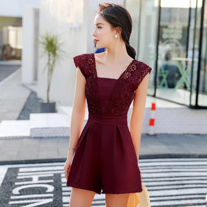 Embroidered Lace Combo Romper / Jumpshort