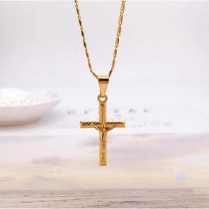 18K Gold Plated Cross Lucky Charm Necklace