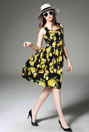 Fresh Lemon Pattern Dress